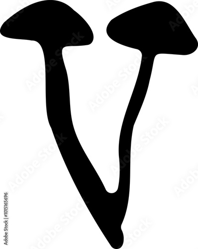 Mushroom silhouette icon vector image. Big set of mushroom - Edible and non-edible mushrooms. Vector illustration