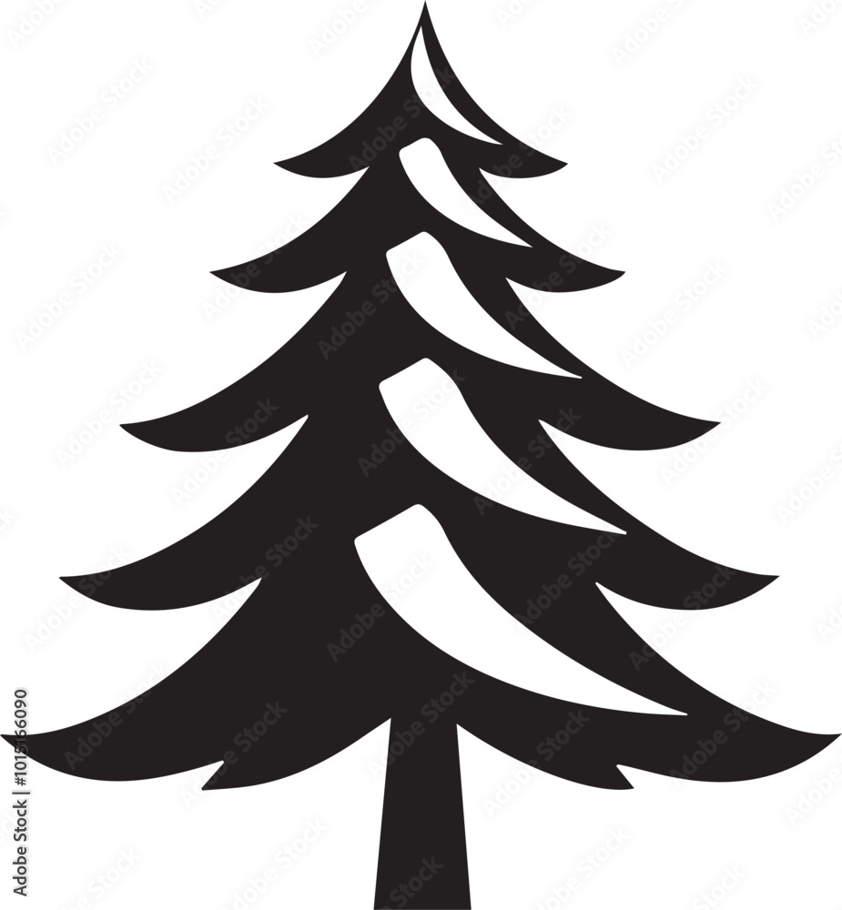 Obraz premium Christmas tree Silhouette Vector illustration