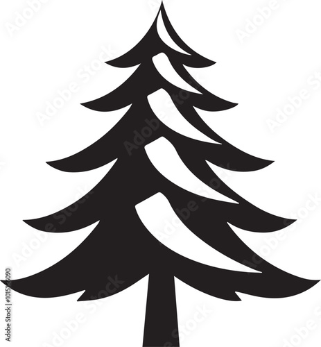  Christmas tree Silhouette Vector illustration photo