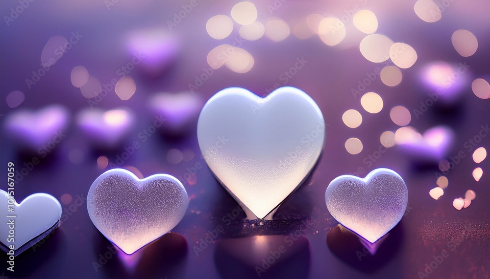 hearts on glass bokeh background with space for text, valentine's day concept, greeting card hearts on glass bokeh background with space for text, valentine's day concept, greeting card