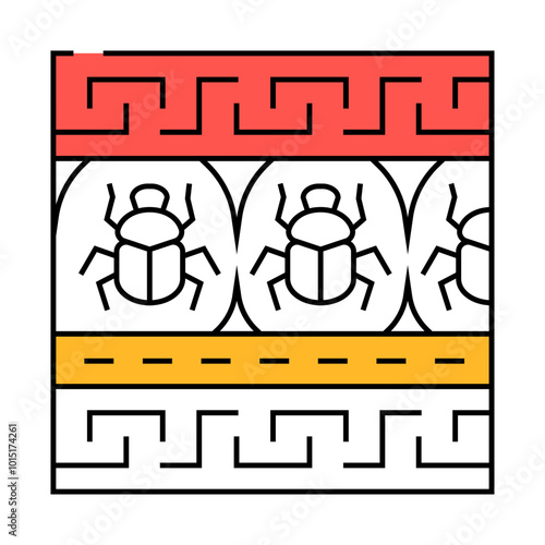 ornament egypt line icon vector. ornament egypt sign. isolated symbol illustration