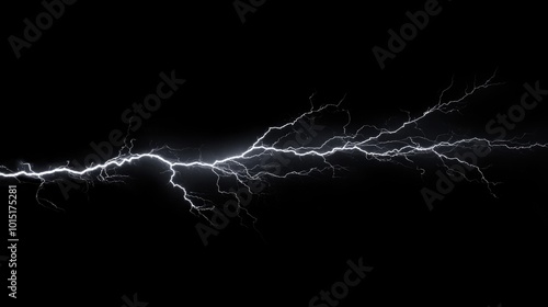 Lightning bolt with branching fingers on black background photo