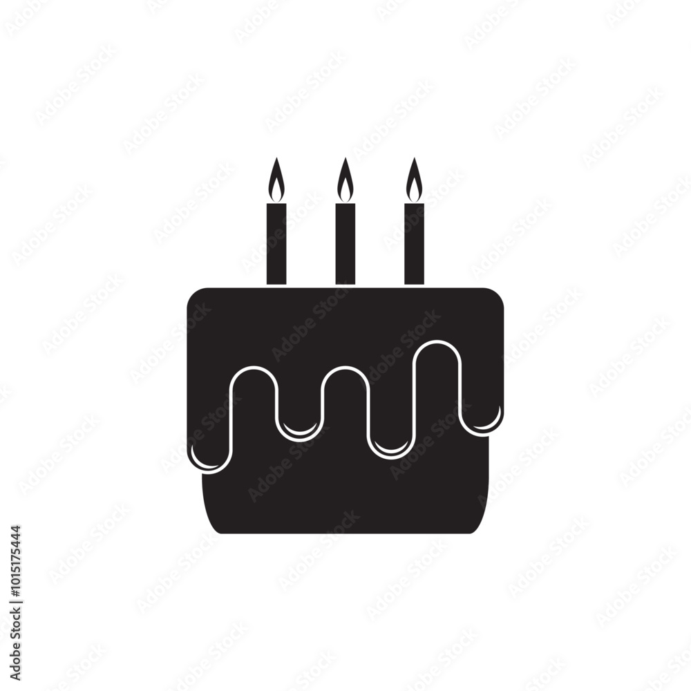 simple birthday cake flat icon vector simple birthday cake flat icon vector