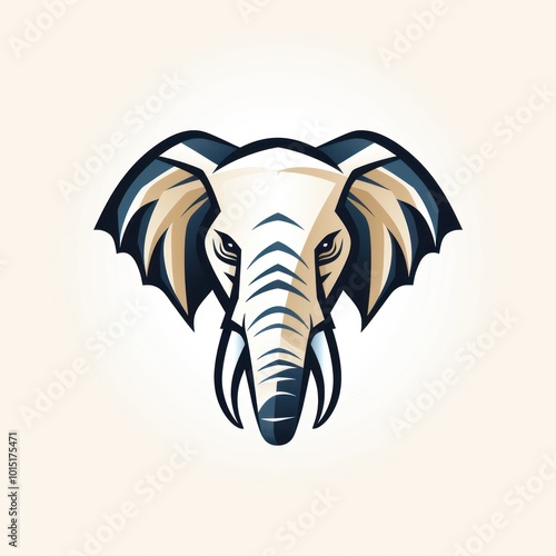 Wallpaper Mural Elephant on beige background Torontodigital.ca