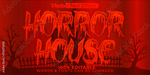 Horror House Vector Text Effect Editable Alphabet Scary Spooky Ghost