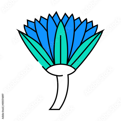 lotus flower line icon vector. lotus flower sign. isolated symbol illustration