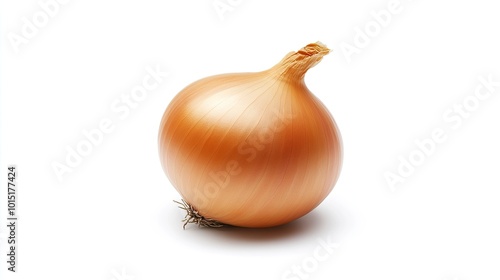 Wallpaper Mural A single golden onion standing alone on a pristine white background, showing its natural texture and clean, simple design. Torontodigital.ca