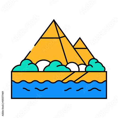 nile river line icon vector. nile river sign. isolated symbol illustration