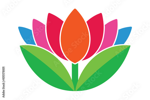 Tulips logo vector colorful L.eps