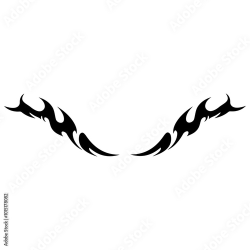 Vector illustration of black gothic tribal tattoo designs,