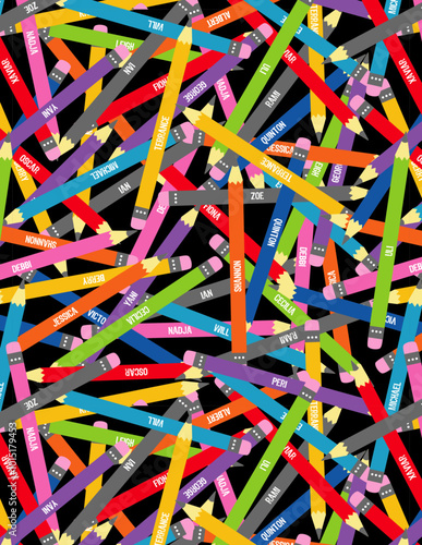 back to school kids vector pattern