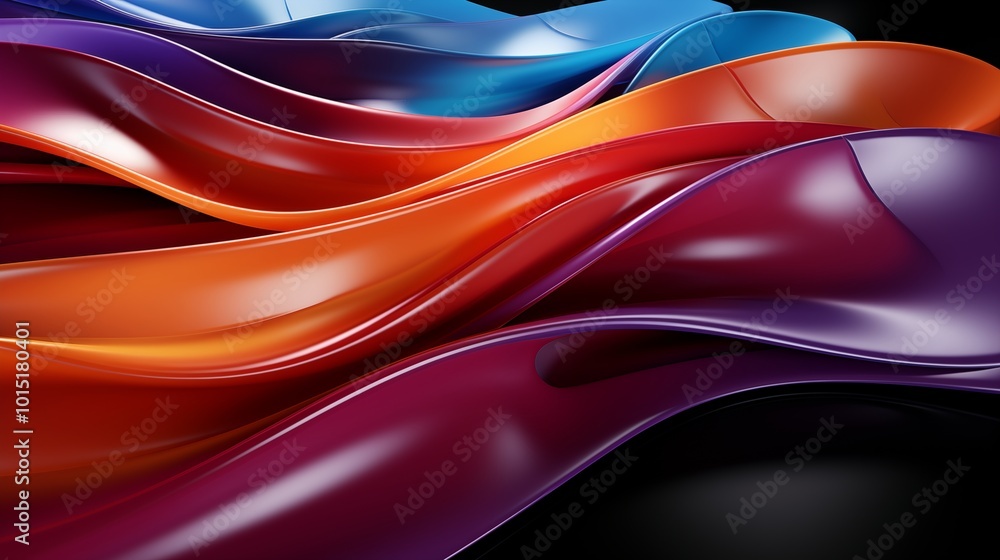 Abstract colorful shape, 3d render