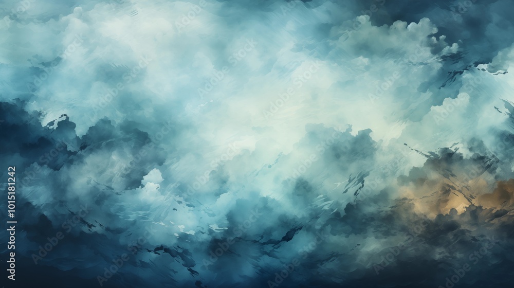 Obraz premium Abstract grunge texture background with blue watercolor gradient paint.