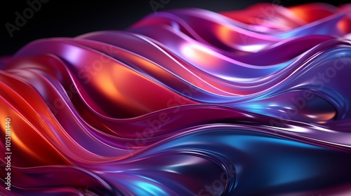 Abstract iridescent shape, 3d render