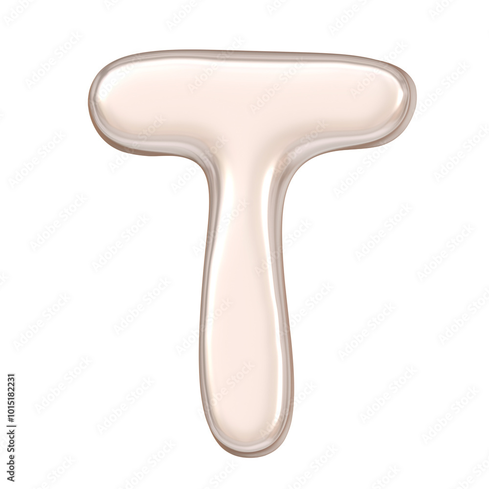 Fototapeta premium T metallic luxury chrome alphabet font 3d