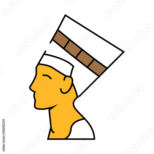 nefertiti egypt queen line icon vector. nefertiti egypt queen sign. isolated symbol illustration