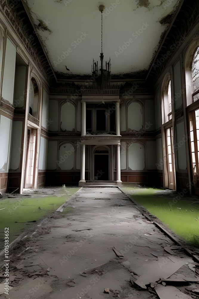 Fototapeta premium abandoned mansion inhabited by creepy spirits