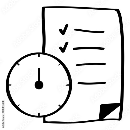 schedule icon in hand-drawn style
