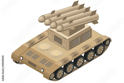 Military tank fiercely attacks with its powerful cannon in a dynamic view, showcasing armored strength and destructive force in battle