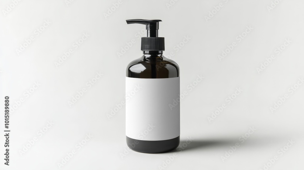 Amber Glass Pump Bottle Mockup: A minimalist and elegant amber glass pump bottle mockup with a blank white label, perfect for showcasing your brand's beauty or skincare products. Amber Glass Pump Bottle Mockup: A minimalist and elegant amber glass pump bottle mockup with a blank white label, perfect for showcasing your brand's beauty or skincare products.