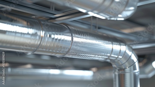 Close-up of Industrial Ventilation Ductwork