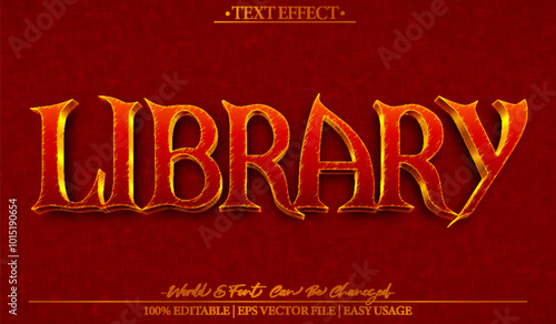 Library Vector Text Effect Editable Alphabet Book Study School Academic Science