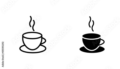 Coffee vector icon set in black and white color.