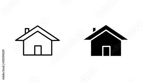 House vector icon set in black and white color.