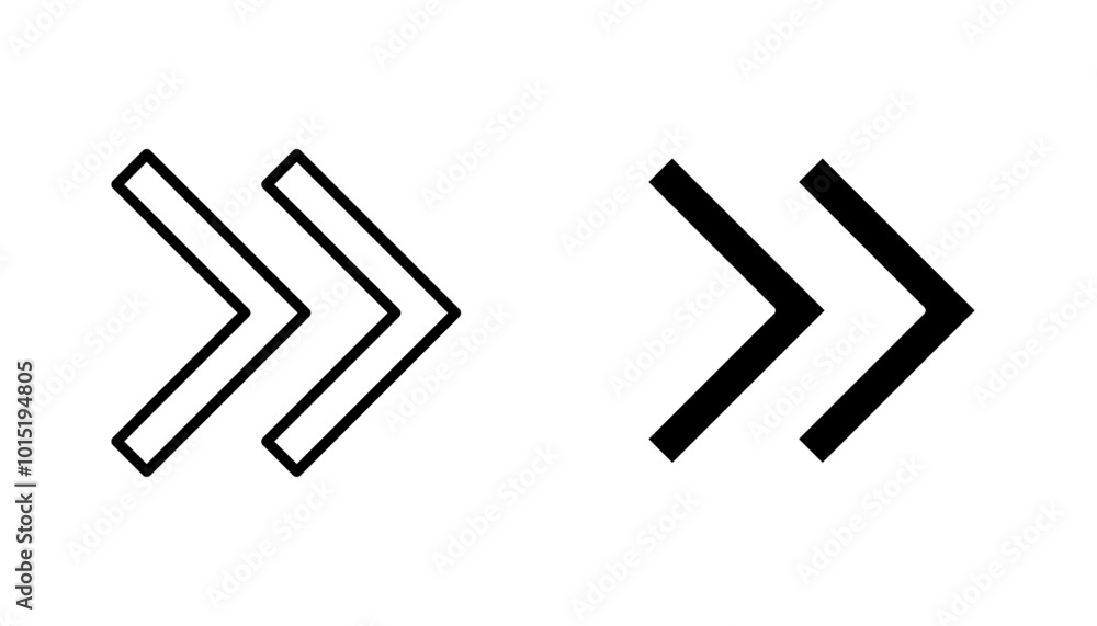 Next arrow vector icon set in black and white color. Next arrow vector icon set in black and white color.
