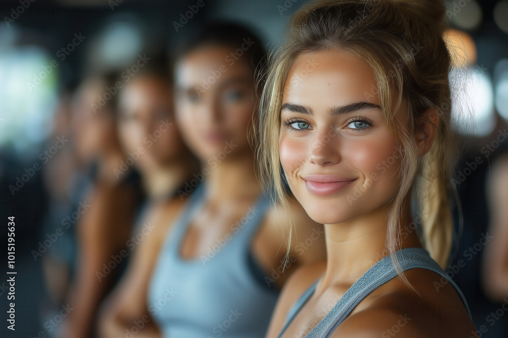 Smiling Women in a Fitness Gym: Active Lifestyle Portrait During Healthy Workout and Training Session Smiling Women in a Fitness Gym: Active Lifestyle Portrait During Healthy Workout and Training Session
