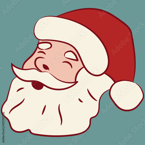 Santa in a retro cartoon colour scheme, Christmas Santa element