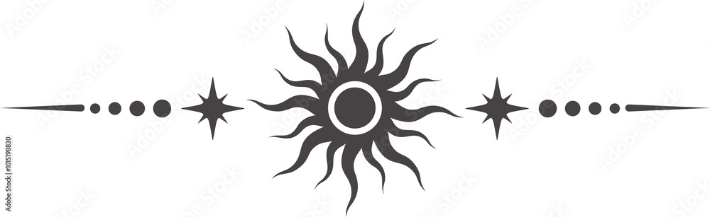 Celestial border with magic moon and mystic stars. Spiritual frame with fantasy elements. Astrology ornament with spiritual symbols of sun. Esoteric vintage minimal decoration Celestial border with magic moon and mystic stars. Spiritual frame with fantasy elements. Astrology ornament with spiritual symbols of sun. Esoteric vintage minimal decoration