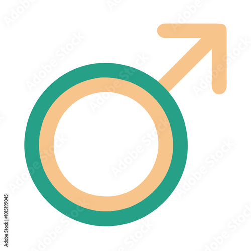Green and beige male gender symbol
