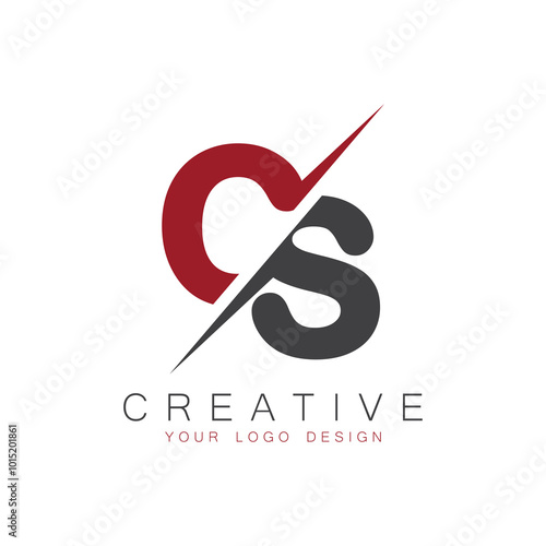 CS initial monogram logo with creativ design.