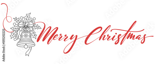 Merry Christmas hand lettering isolated. Vector eps