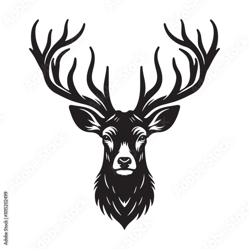 deer head logo illustration, icon