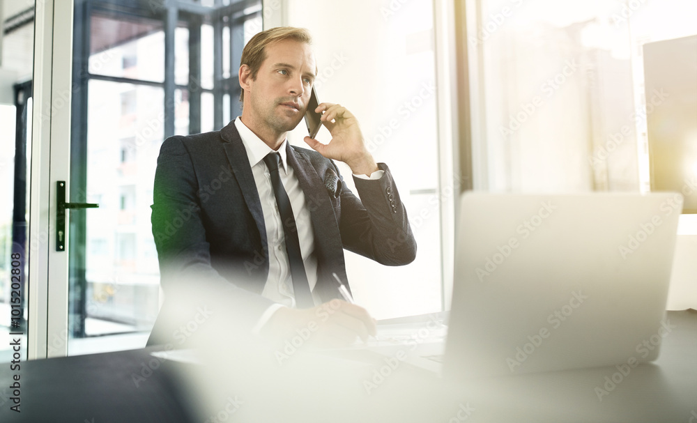 Insight, laptop and phone call with business man for policy, finance regulations and compliance officer. Consultant, technology and communication with person at insurance company for risk management Insight, laptop and phone call with business man for policy, finance regulations and compliance officer. Consultant, technology and communication with person at insurance company for risk management