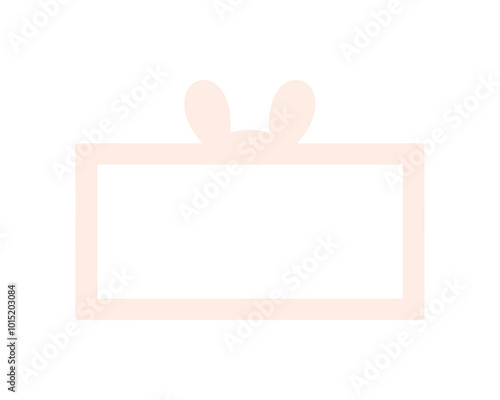 Bunny cartoon character blank banner empty space for text, information, message. Flat decorative vector design isolated illustration.