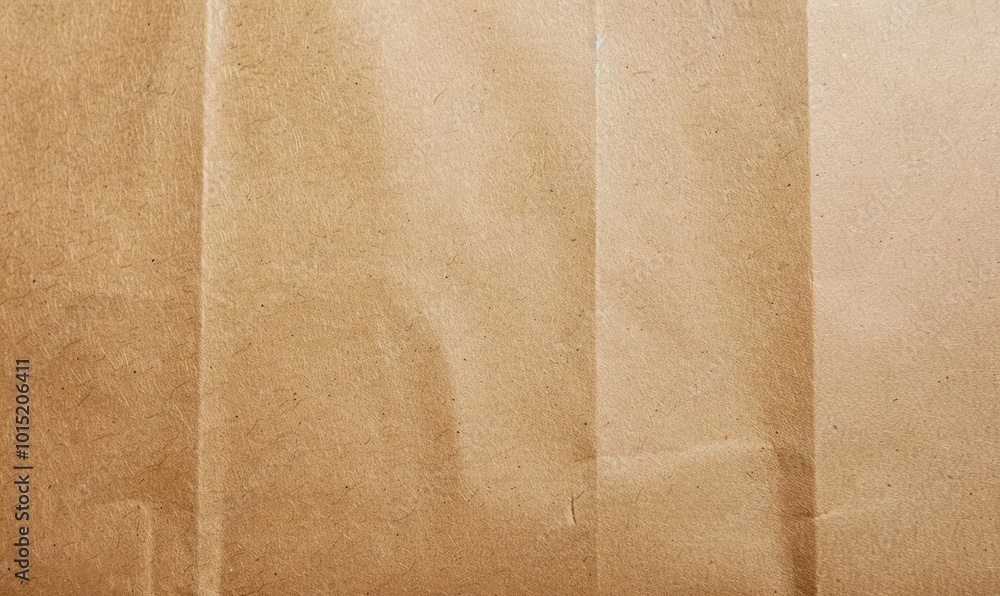 Fototapeta premium Textured brown kraft paper with folds and creases. Concept of packaging and natural materials.