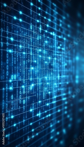 Wallpaper Mural Abstract Technology Background. Digital Binary Code, Data Stream Visualization. Futuristic Concept. Torontodigital.ca