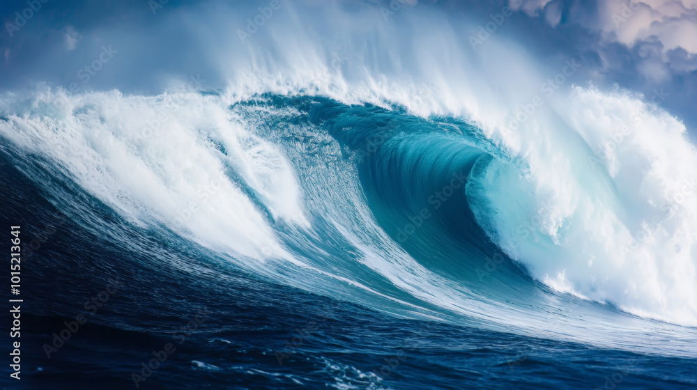 Massive ocean wave under stormy sky Massive ocean wave under stormy sky