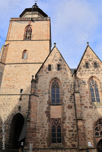 Historische Kirche in der Altstadt von Alsfeld in Hessen