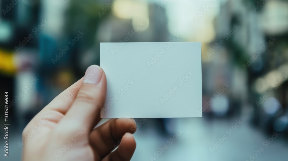 Blank Business Card Mockup in Urban Setting Blank Business Card Mockup in Urban Setting