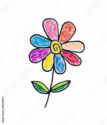 Hand drawn flower, line art