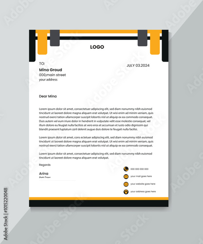 corporate A4 size letterhead design template.