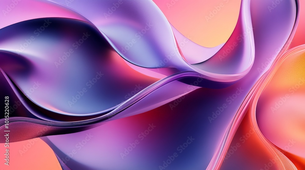 Naklejka premium Abstract Fluid Curves in Vibrant Colors