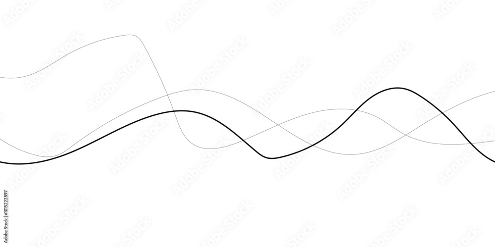 Thin line wavy abstract vector background. Curve wave seamless pattern. Line art striped graphic template. Vector illustration. Thin line wavy abstract vector background. Curve wave seamless pattern. Line art striped graphic template. Vector illustration.