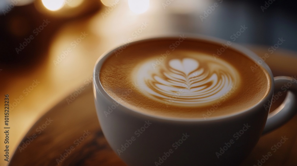 Artful Latte: A Warm and Inviting Coffee Moment Artful Latte: A Warm and Inviting Coffee Moment