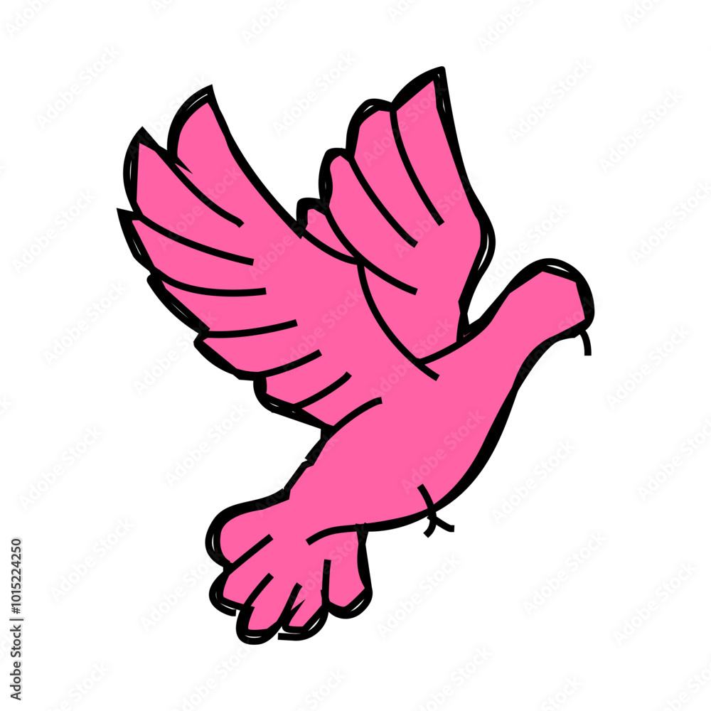 Obraz premium flying dove line icon vector. flying dove sign. isolated symbol illustration