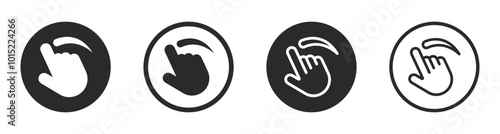 Vector screen touch swipe finger icons. Screen touch icon